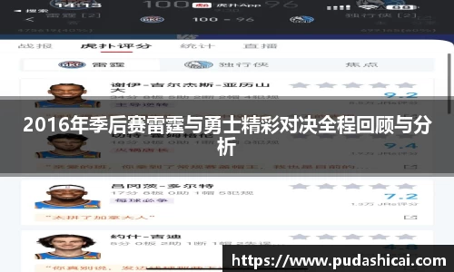 2016年季后赛雷霆与勇士精彩对决全程回顾与分析